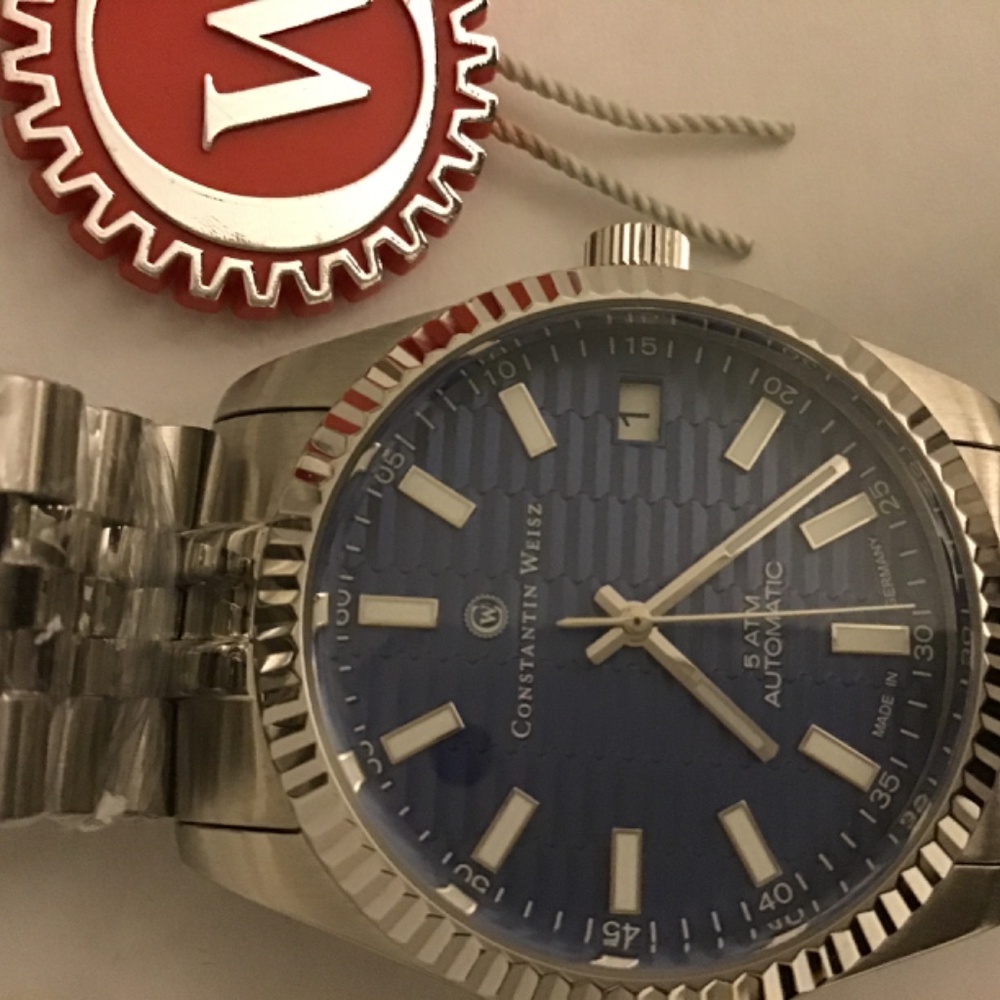 Watch - Automatic *80hrs power reserve. Constantin Weisz Blue Motif Fluted Dial - Picture 5 of 11